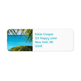 Tropiskt segment med Handflatan fronter Returadress Etikett