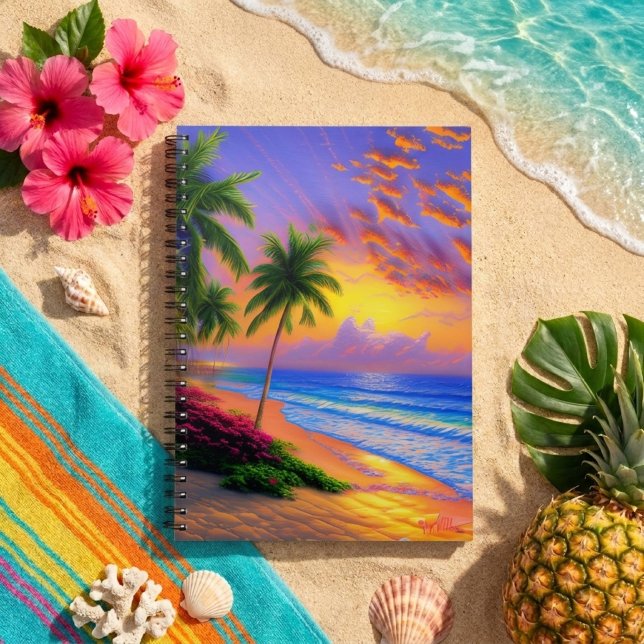 Tropiskt segment, Ocean Sunset Notebook Anteckningsbok (Skapare uppladdad)