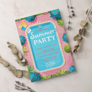 Tropiskt simmande Bassäng Party-Roligt, sommar Inbjudningar