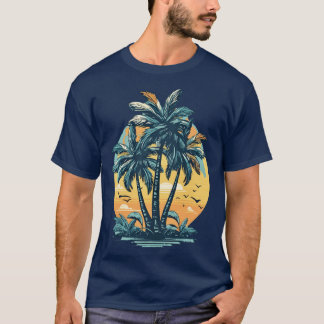 Tropiskt sinnestillstånd i handflatan träd t shirt