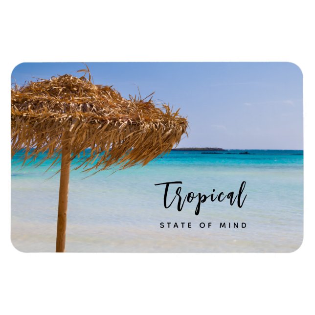 Tropiskt sinnestillstånd Tropisk strandfoto Magnet (Horisontell)