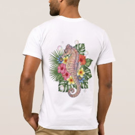 Tropiskt sjöhästav blomster t shirt
