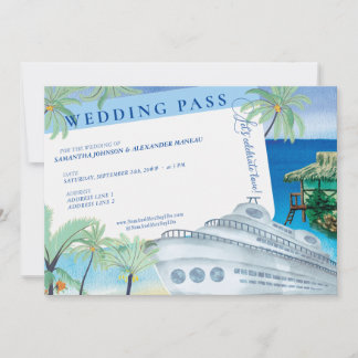 Tropiskt Sjölandskap Cruise Destination Wedding Pa Inbjudningar