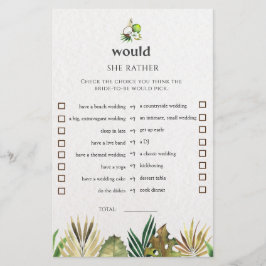 Tropiskt skulle hon hellre Möhippa spelkortet