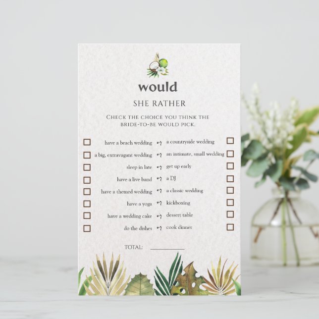 Tropiskt skulle hon hellre Möhippa spelkortet (Stående Fram)