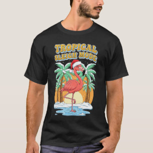Tropiskt Slädmode Flamingo Julsemester T Shirt