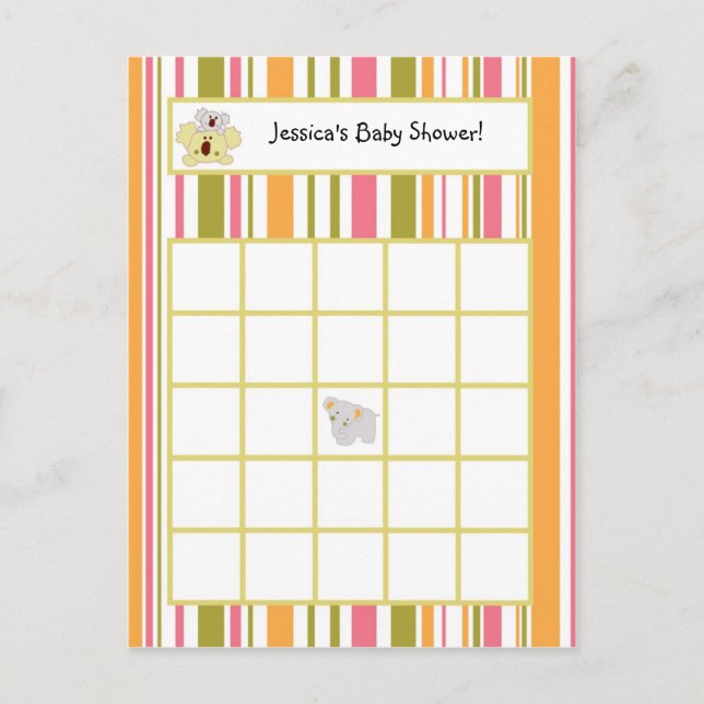 Tropiskt Slående skrivbart Bingo-kort Inbjudan Vykort (Framsida)