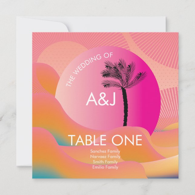 Tropiskt slimmat säte för Rosa Orange Bröllop (Framsida)