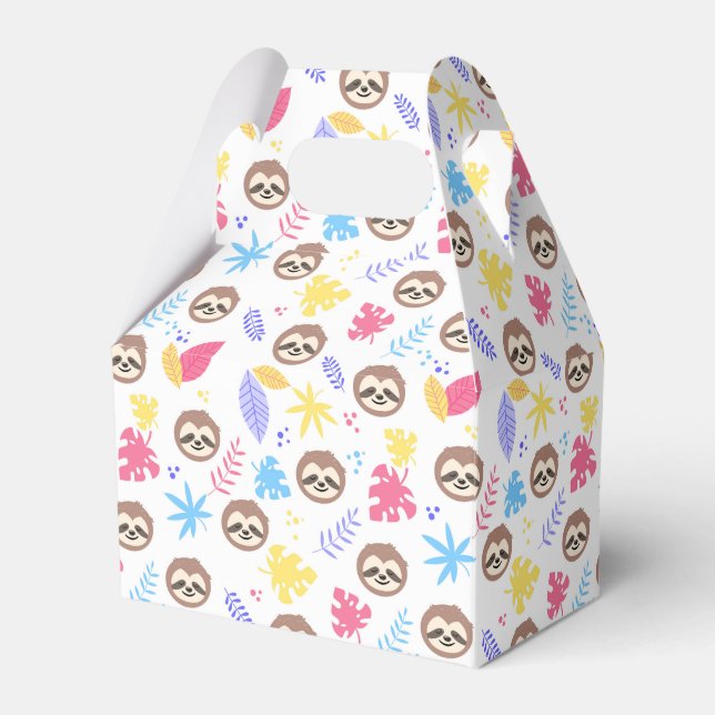 Tropiskt Sloth & Löv Mönster Presentaskar (Framsidan Sidan)