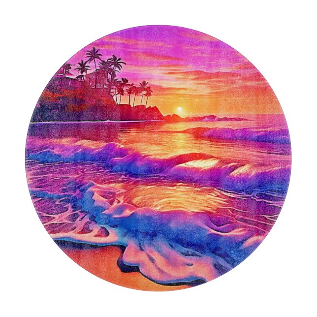 Tropiskt solnedgång: Beach Glow Art (Framsidan)