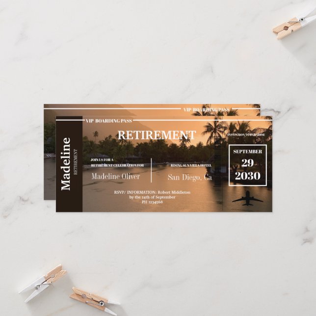 Tropiskt solnedgång för pension-bordspass (Fram/Back In Situ)