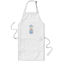 Tropiskt solnedgångsstrand Ananas Tema Födelsedag Långt Förkläde