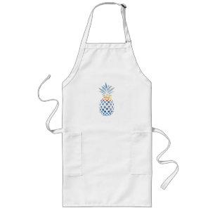 Tropiskt solnedgångsstrand ananas tema födelsedag långt förkläde