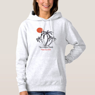 Tropiskt solnedgångsstrand palmer Familjesemester T Shirt