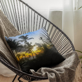 Tropiskt solnedgångstryck Kastkudde Kudde