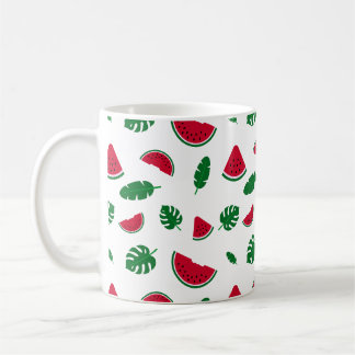 Tropiskt sommar-mönster med vattenmelon kaffemugg