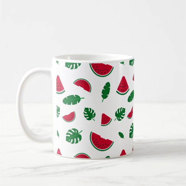 Tropiskt sommar-mönster med vattenmelon kaffemugg (Vänster)