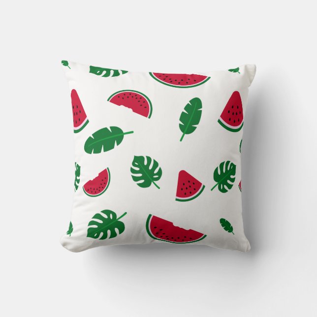 Tropiskt sommar-mönster med vattenmelon kudde (Framsida)