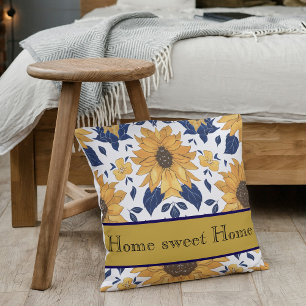 Tropiskt sommar solros sömlöst blommigt mönster kudde