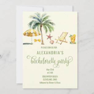 Tropiskt sommarbältesteme Bachelorette-parti Inbjudningar