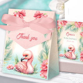 Tropiskt sommarflamingo Baby Shower Tält Presentaskar
