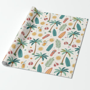 Tropiskt sommarstrandmönster (1) presentpapper