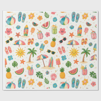 Tropiskt sommarstrandmönster presentpapper