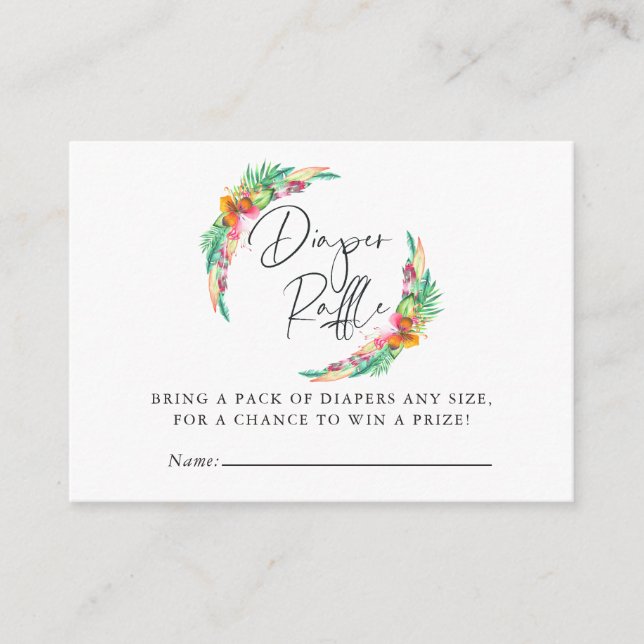 Tropiskt sommarstruphuvud för babyskor Diaper Raff Tilläggskort (Framsida)