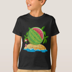 Tropiskt sommaruppehåll Handflatan Träd Beach Wate T Shirt