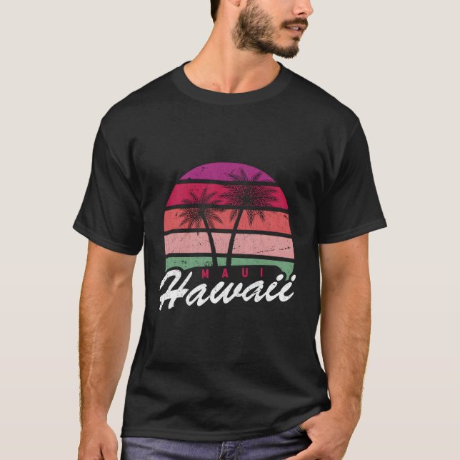 Tropiskt sommaruppehåll i Handflatan Träd Maui Haw T Shirt (Framsida)