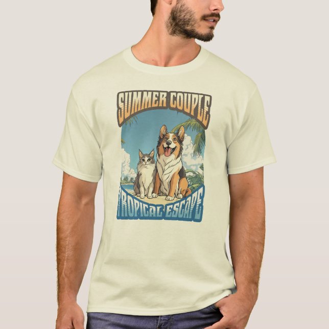 Tropiskt sommaruppehåll t shirt (Framsida)