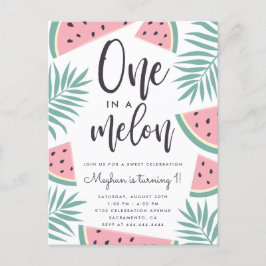Tropiskt sommarvattenmelon ett på en Melonfödelsed Inbjudan Vykort
