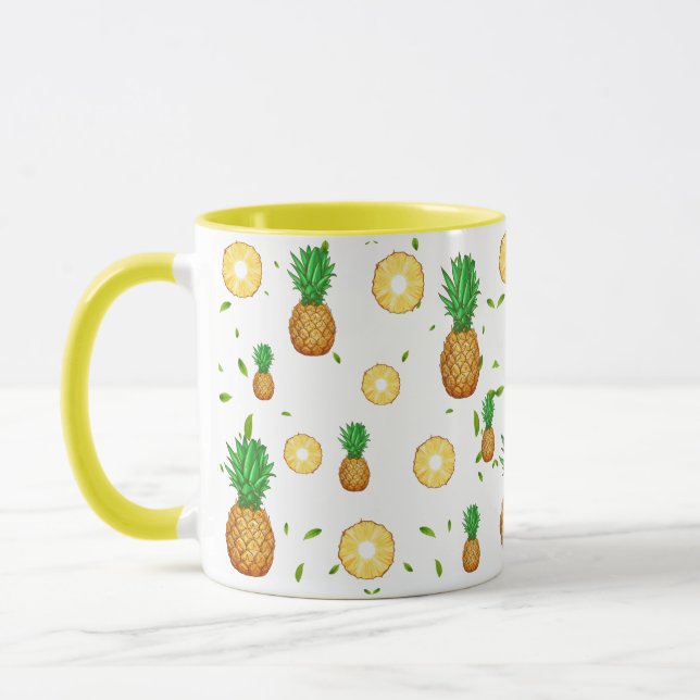 TROPISKT SOMMER FRUKT-ananasssegment mönster Mugg (Vänster)