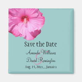 Tropiskt spara datumet (turkos) magnet