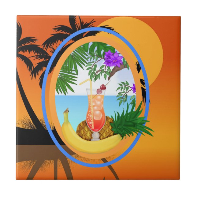 Tropiskt - SRF Kakelplatta (Framsidan)