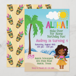 Tropiskt strand Aloha Luau-födelsedagsinbjudan Inbjudningar