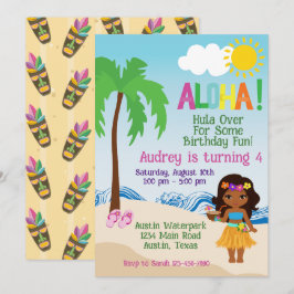 Tropiskt strand Aloha Luau-födelsedagsinbjudan Inbjudningar