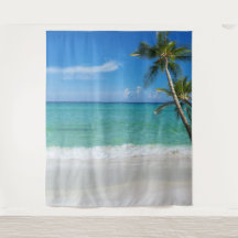 Tropiskt strand palmer Fotobås Bakgrundspanel