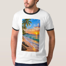 Tropiskt strand solnedgångslandskap