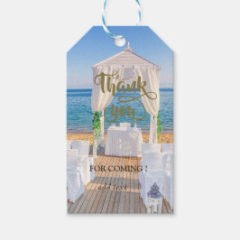 Tropiskt strandbröllop Arbor Tack Presentetikett