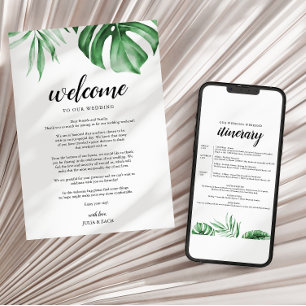 Tropiskt strandbröllop Välkomstbrev & Program