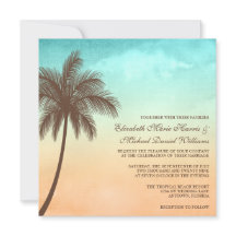 Tropiskt strandpalmträdbröllop kvadrerar