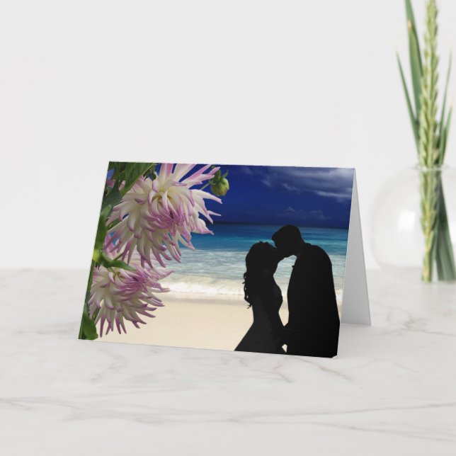 Tropiskt strandpar tack kort (Framsida)