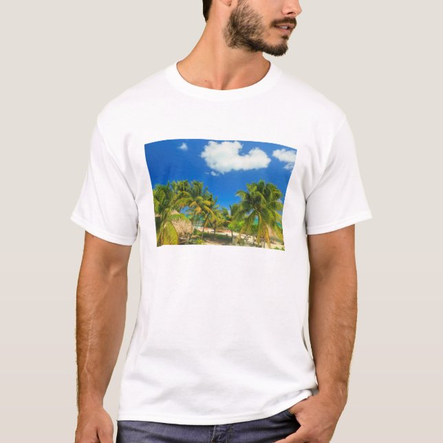 Tropiskt strandresort, Belize T-shirt (Framsida)