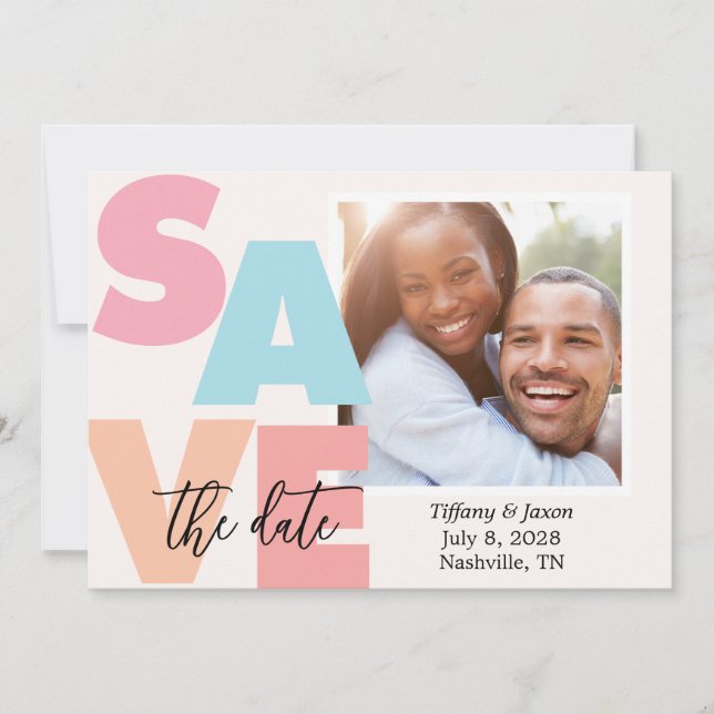 Tropiskt strandtema Foto Spara datumet (Framsida)