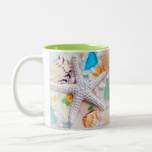 Tropiskt strandtema Två-Tonad mugg