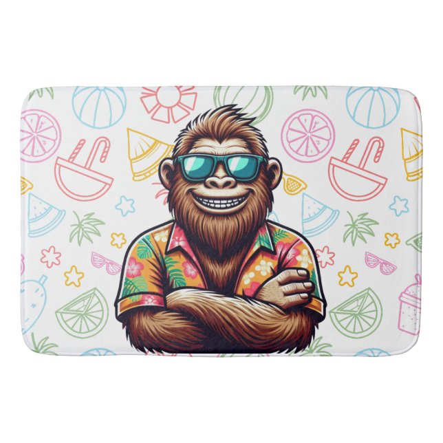 Tropiskt/strandyeti/bigfoot Badrumsmatta (Framsidan)