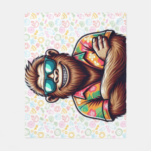 Tropiskt/strandyeti/bigfoot Fleecefilt