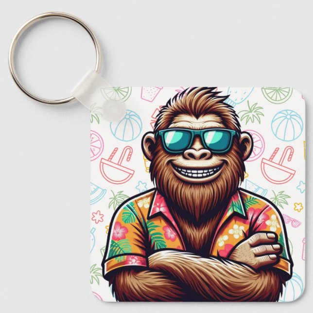 Tropiskt/strandyeti/bigfoot Nyckelring (Framsida)