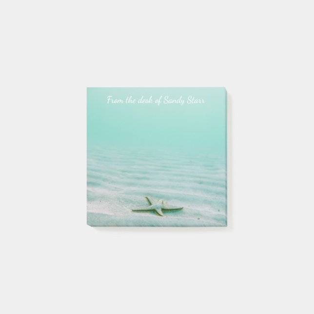Tropiskt strupbestånd i Starfish & Sand Nautical A Post-it Block (Framsida)
